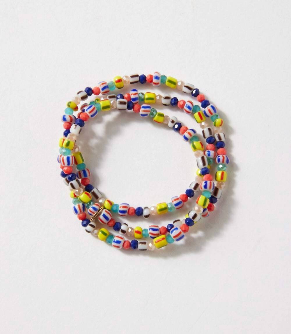NEW MARLYN SCHIFF women's glass bead wrap bracelet in multi